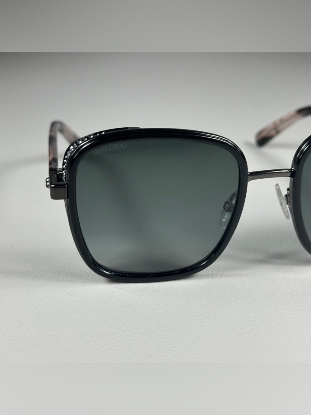 Jimmy Choo ELVA/S 8079O 54_20 130 Tortoise Black Grey Shaded Squared Sunglasses - Picture 2 of 9